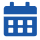 Blue calendar icon representing date scheduling, likely a button to open the calendar
