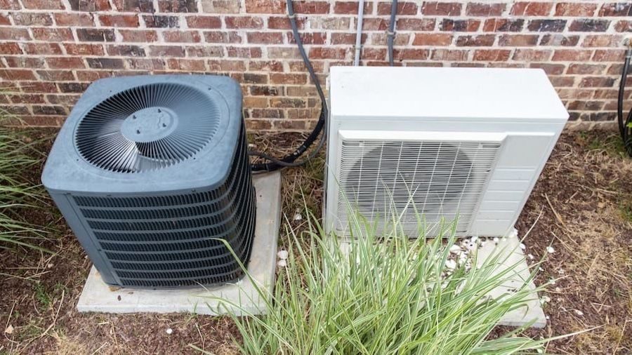HVAC unti during a heating installation.