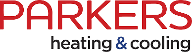 PARKERS Heating & Cooling logo in red and gray lettering