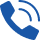 Blue circular button featuring a white phone receiver icon, indicating contact by phone